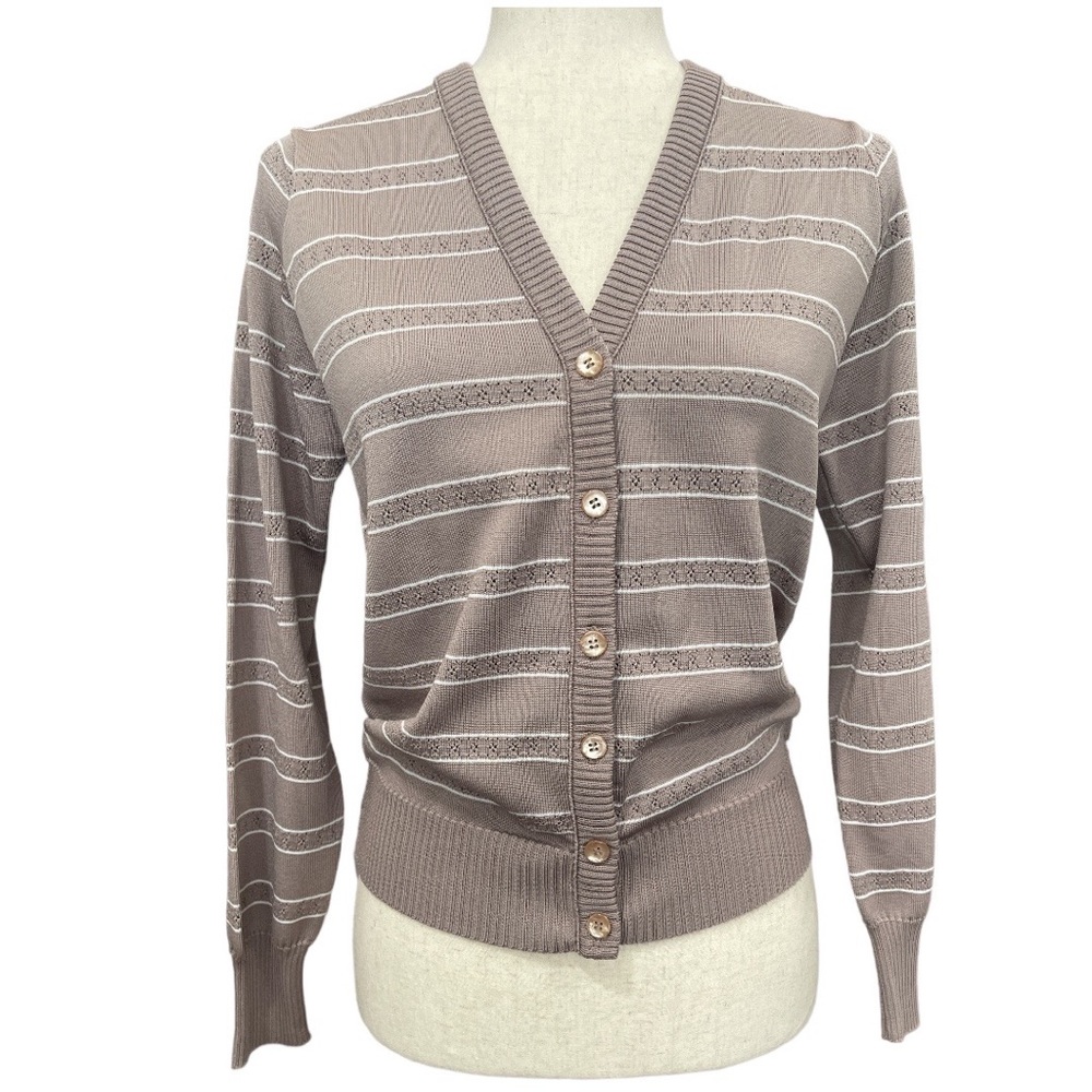 Givenchy Sport V-Neck Button Up Striped Cardigan S